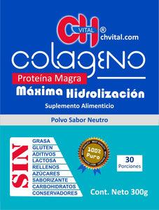 CH Vital Colágeno Hidrolizado en polvo sabor neutro 300 gramos